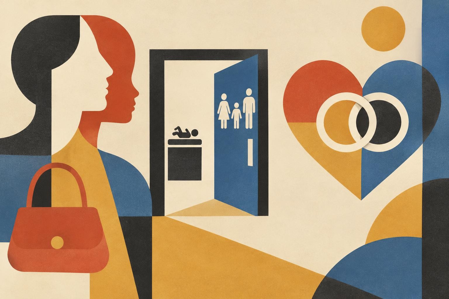 Geometric illustration inspired by “She and He”.